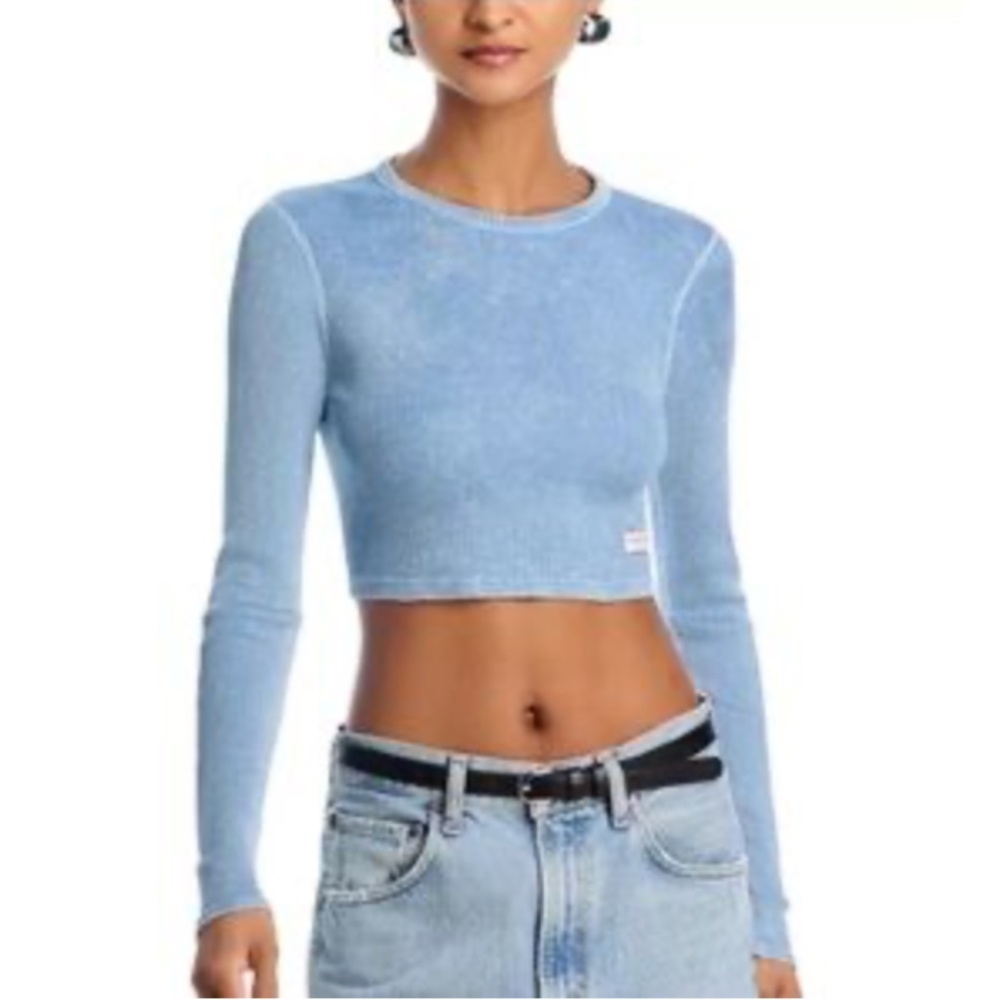 Alexander Wang Cropped Long Sleeve Crewneck, Body Wear , Size S NWT